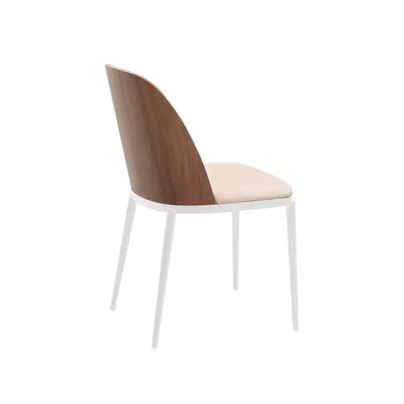 LeisureMod Tule Modern Dining Chair Set of 4 with PU Leather, Velvet, or Suede Seat and White Steel Frame  Kitchen, Dining Room, Home, Cafe, Seating