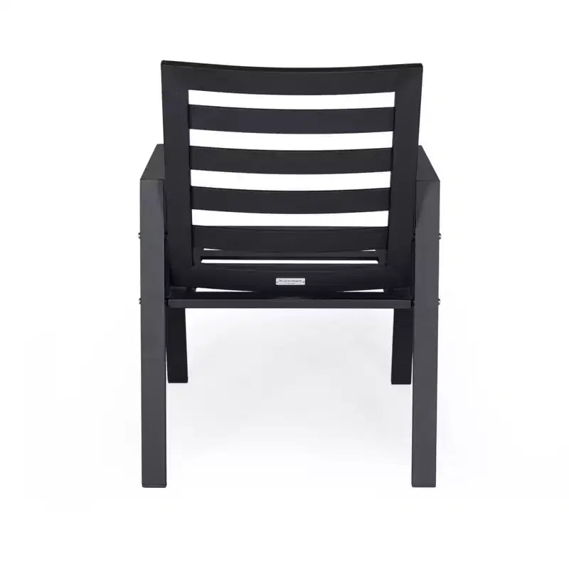 LeisureMod Chelsea 5-Piece Patio Dining Set, 48 Round Aluminum Dining Table and 4 Dining Armchair
