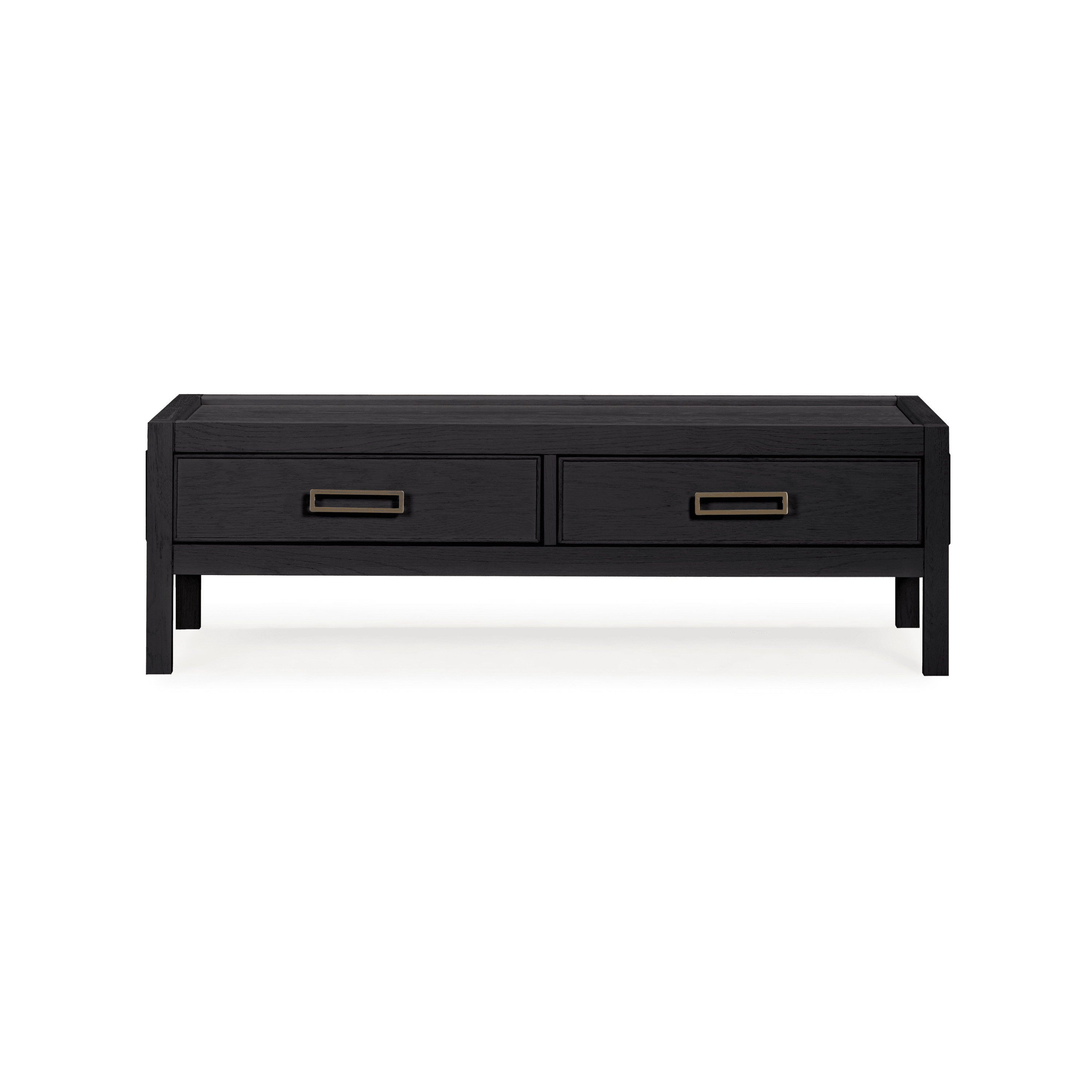 Black Oak Veneer 2 Drawer Coffee Table