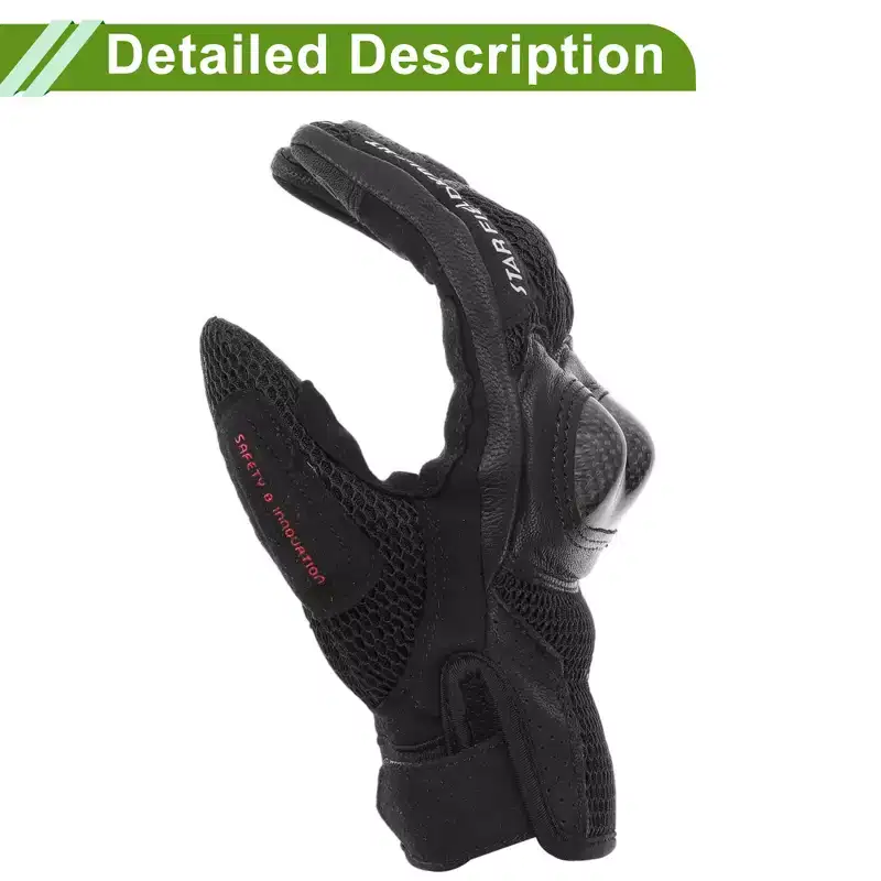 Unique Bargains Full Finger Motorcycle Gloves Carbon Fiber Pattern 1 Pair