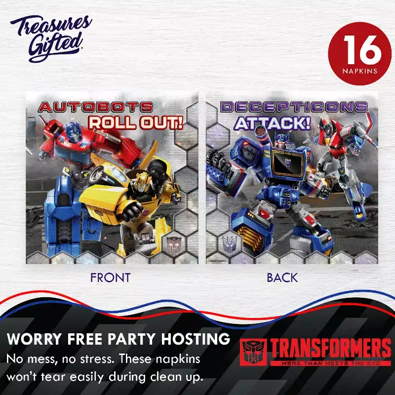 Treasures Gifted Transformers Party Tableware Starter Set for 16 Guests