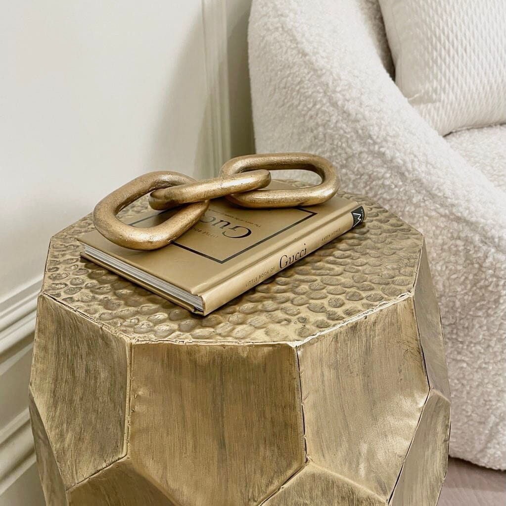 Antique Gold Round Side Table