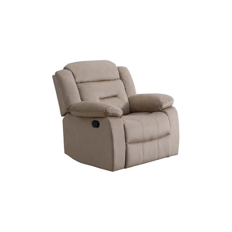 Velvet Single Recliner Chair with Arm Pillows