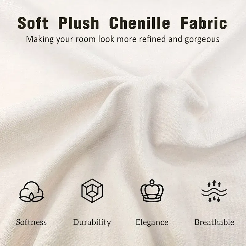 King Size Chenille Upholstered Platform Bed Shell-Shape Design Beds