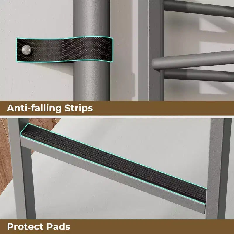 Metal Bunk Bed with Storage Drawers, Charging Station and LED Light - Safety Guardrail & Ladders