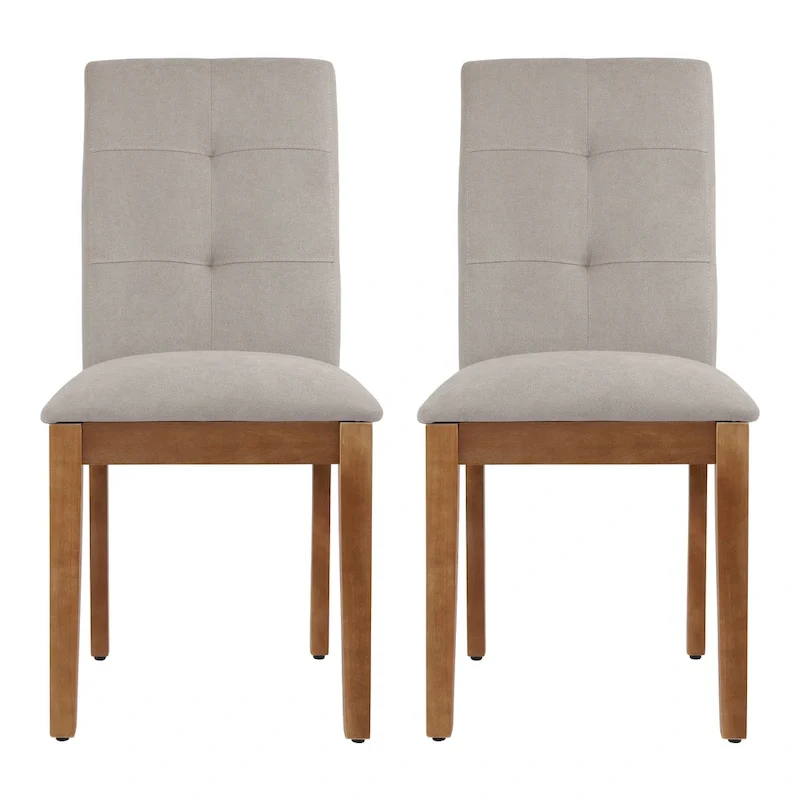 Upholstered Dining Chairs with Tufted High Back and Brushed Legs