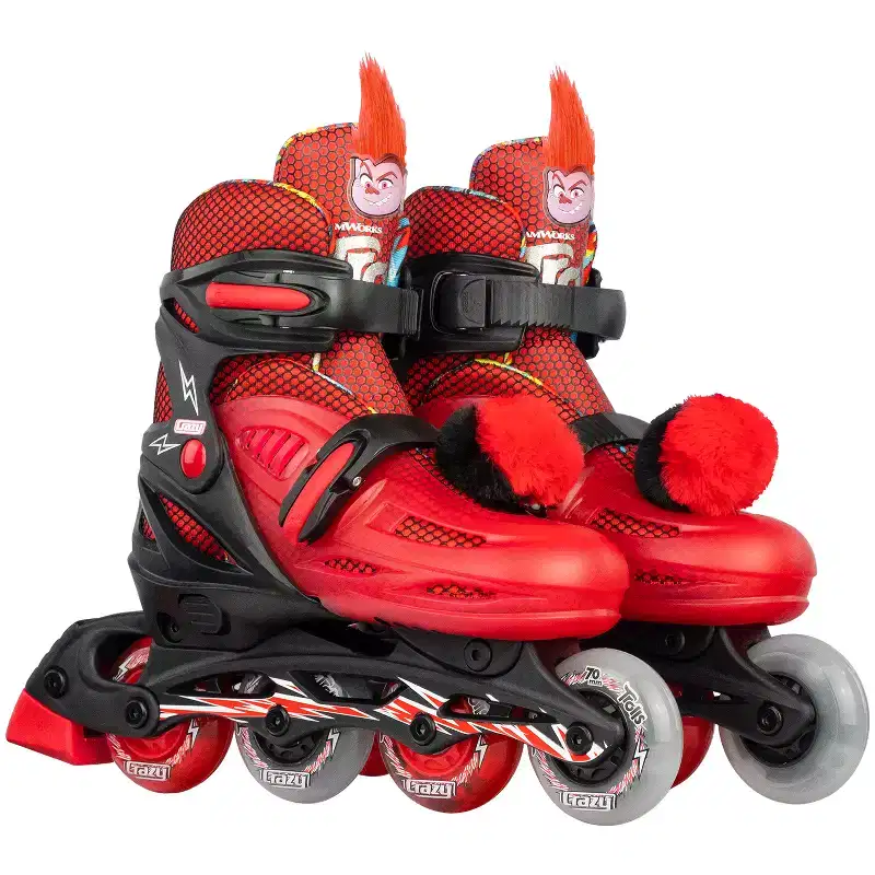 Crazy Skates Trolls Size Adjustable Inline Skates - Featuring Poppy From The Trolls Move