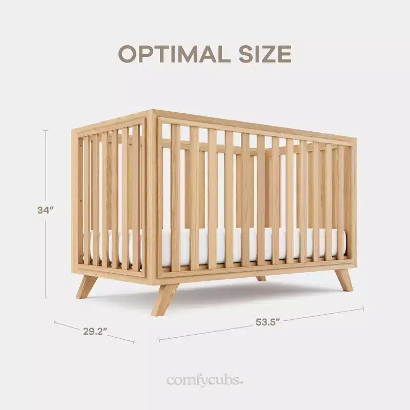 Comfy Cubs Baby Crib for 0 to 3 Years - Adjustable Mattress Height - 80 lbs Capacity Nursery Bed