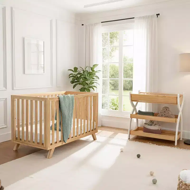 Comfy Cubs Baby Crib for 0 to 3 Years - Adjustable Mattress Height - 80 lbs Capacity Nursery Bed