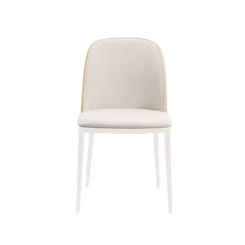 LeisureMod Tule Modern Dining Chair Set of 4 with PU Leather, Velvet, or Suede Seat and White Steel Frame  Kitchen, Dining Room, Home, Cafe, Seating