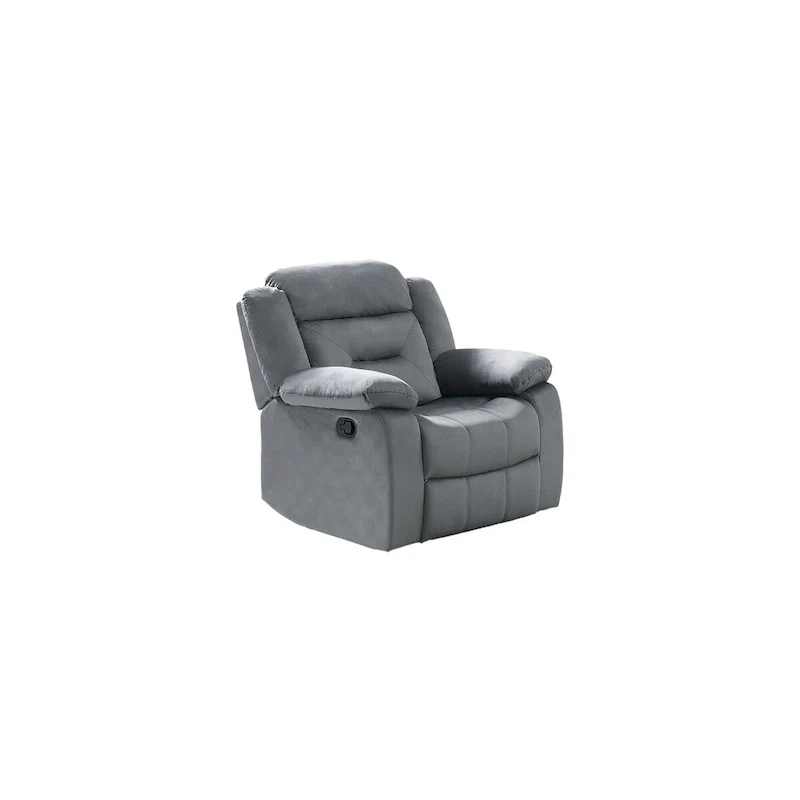 Velvet Single Recliner Chair with Arm Pillows