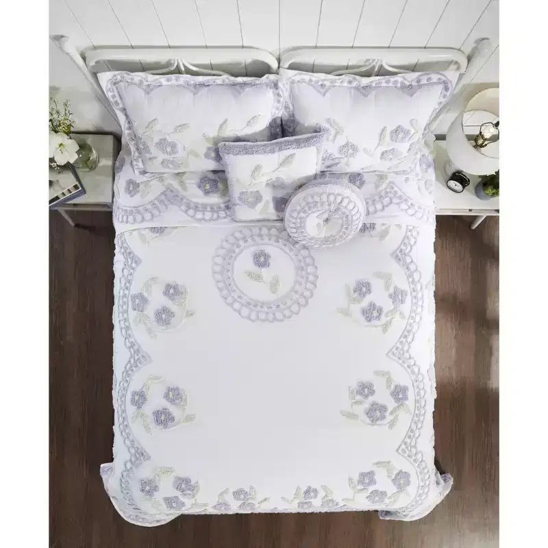 Bloomfield Collection Floral Design 100% Cotton Tufted Unique Luxurious Bedspread - Better Trends