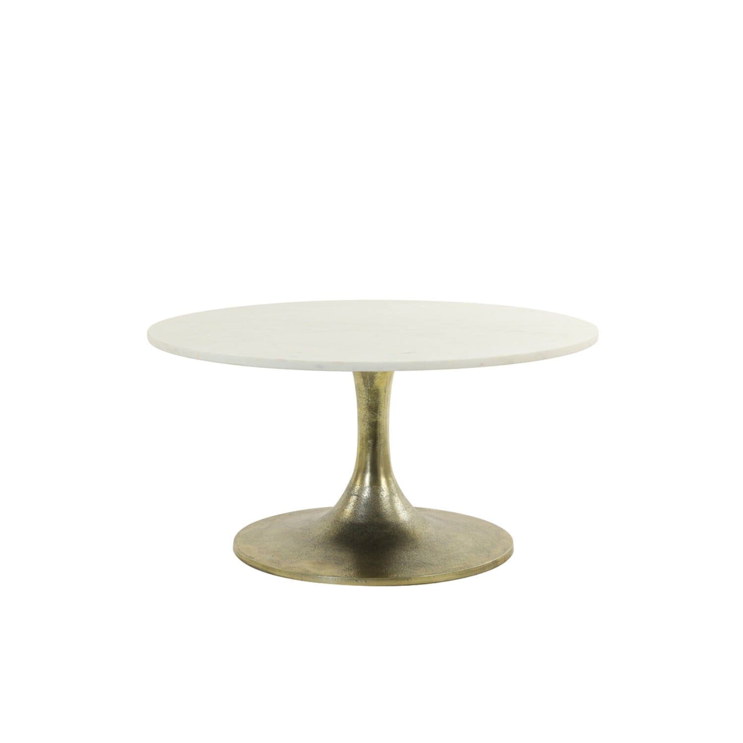 Gold Coffee Table with White Marble Top