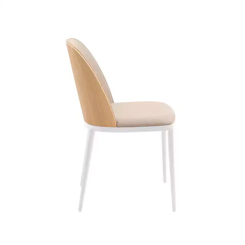 LeisureMod Tule Modern Dining Chair Set of 4 with PU Leather, Velvet, or Suede Seat and White Steel Frame  Kitchen, Dining Room, Home, Cafe, Seating