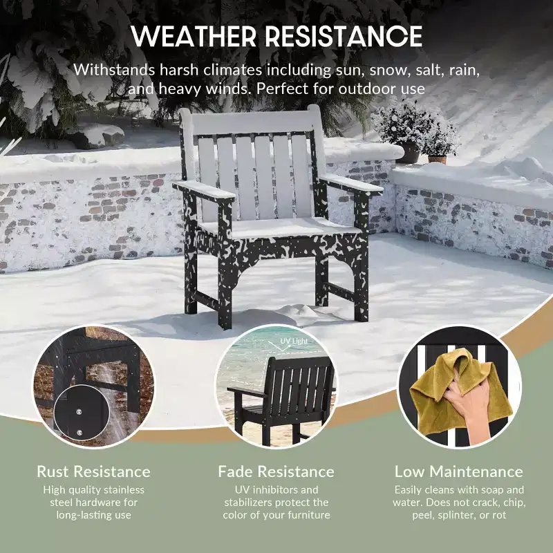 WestinTrends Malibu Outdoor Patio 3-Piece HDPE Adirondack Garden Chairs with Square Adirondack Side Table Set