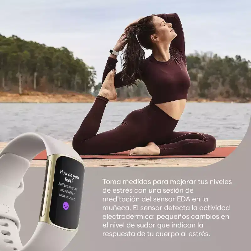Fitbit Charge 5 Advance Fitness & Health Tracker Sleep Tracking Built In GPS 24/7 Heart Rate Monitor Stress Management Tool - Manufacturer Refurbished