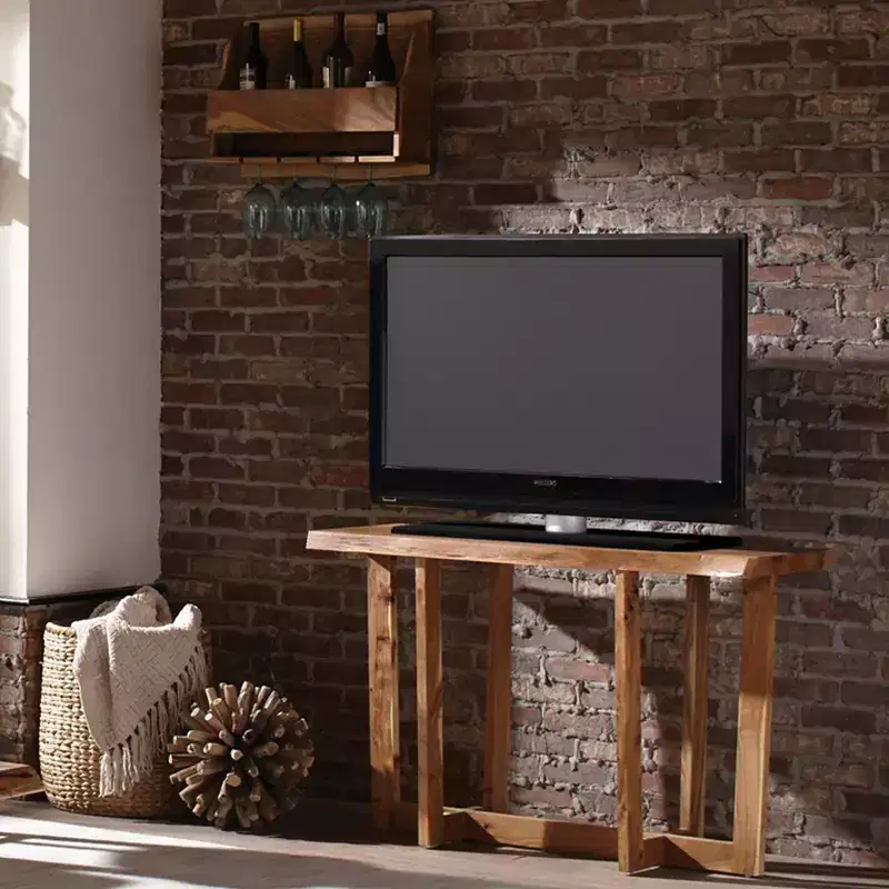 Berkshire Live Edge Solid Acacia Wood Media Console �C Steel Hardware, 121,9 cm