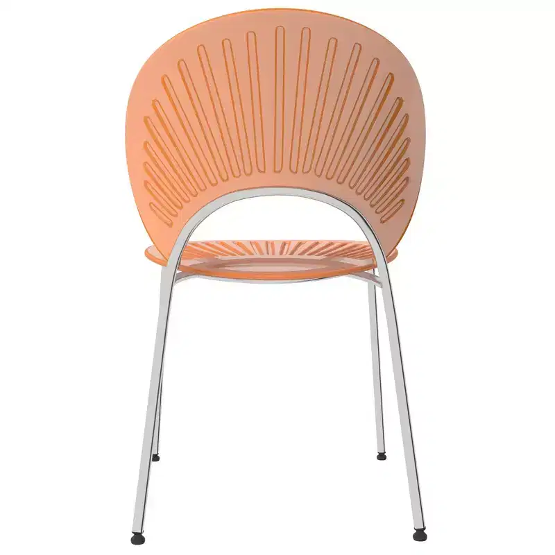 LeisureMod Opulent Modern Acrylic Dining Chair  Transparent Seat with Chrome Metal Legs, Stylish Durable Accent Chair for Kitchen, Dining Room, Cafe
