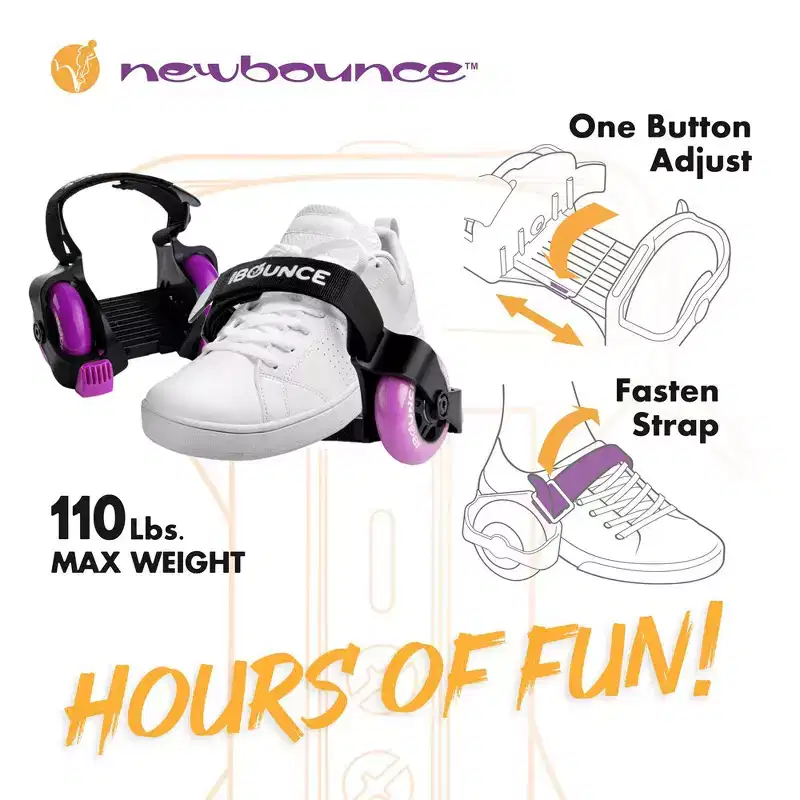 New Bounce Heel Wheel Skates - Jet Wheelies for Shoes - Adjustable One Size