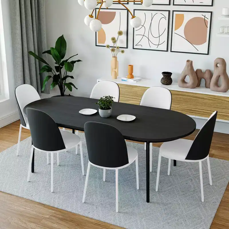 LeisureMod Tule Modern Dining Chair Set of 4 with PU Leather, Velvet, or Suede Seat and White Steel Frame  Kitchen, Dining Room, Home, Cafe, Seating