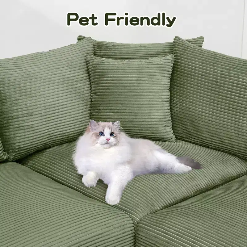 Oversized Cloud Modular Sectional Couch,Convertible Sectional Couches Deep Seat Extra-Wide Armrests