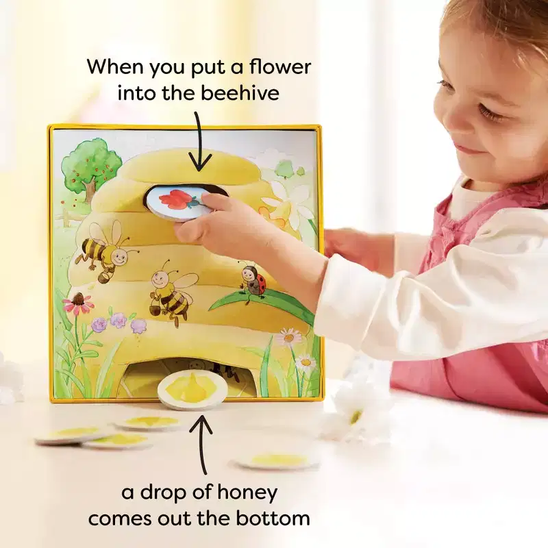 HABA My Very First Games - Hanna Honeybee - 2 Cooperative Color Games & Learning Toys for Toddlers 2-4 Years, Preschool Kids Games (Made in Germany)