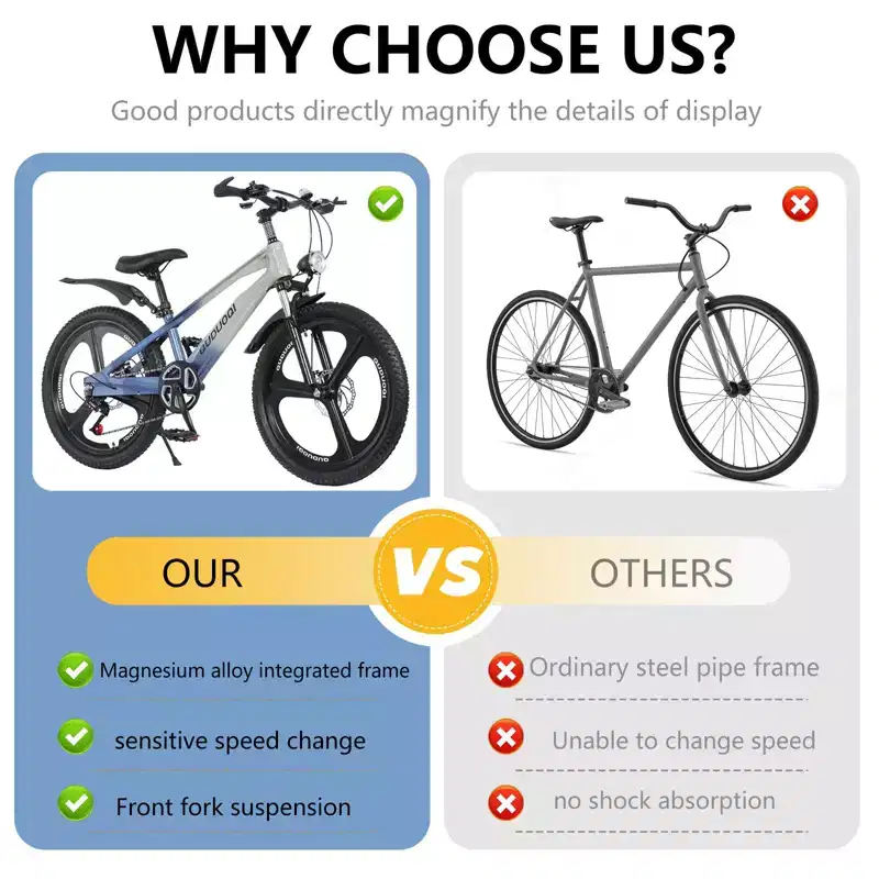 NAYSAYE 20 Inch Kids Mountain Bike with 7-Speed Drivetrain and Magnesium Alloy Frame for Boys and Girls Ages 8-12, 57.09*21.65*29.92