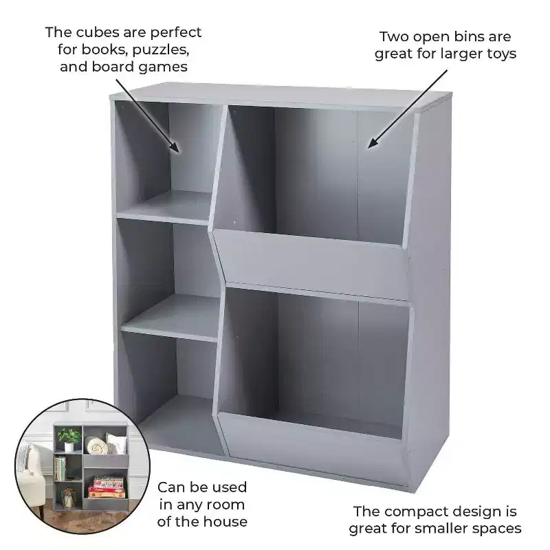 Badger Basket Side-by-Side Combo Bin Storage Unit Gray
