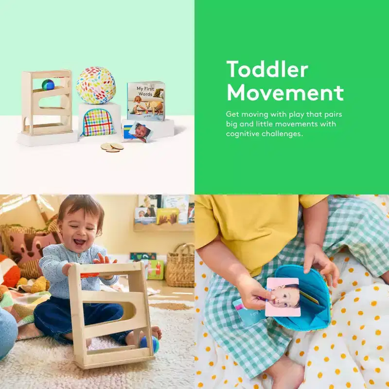 Lovevery Toddler Movement Play Collection Mini Kit 13m+ - 4pc: Creativity, Patterns, Sensory Development, Wooden