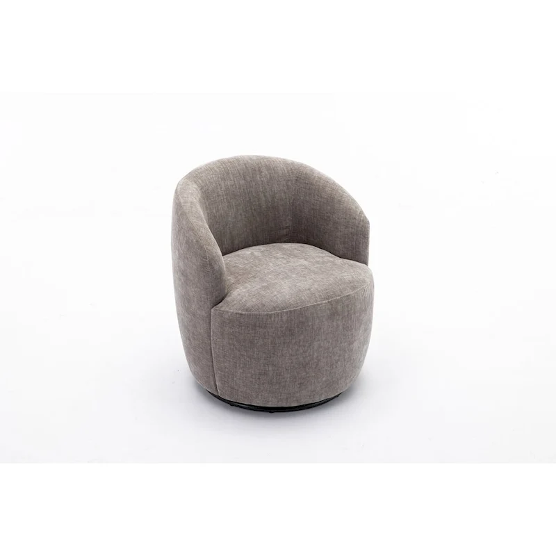 Chenille Swivel Accent Barrel Chair