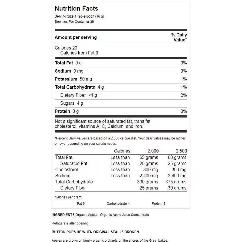 Eden Foods Apple Butter Spread Organic 17 oz Jar.