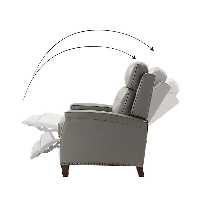 Mid-Century Modern Pushback Recliner with Nailhead Trim
