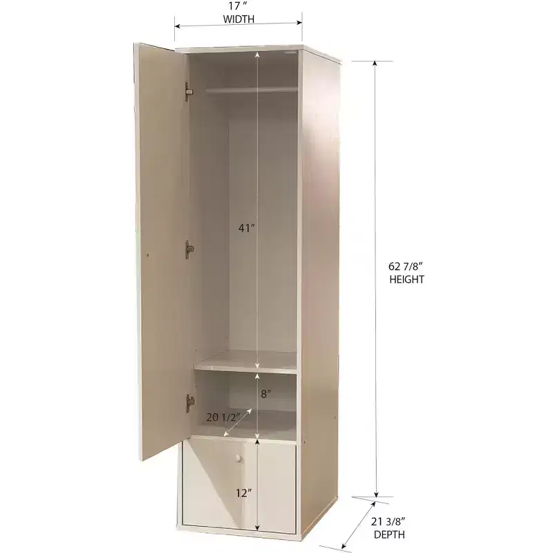 Corry Wardrobe Storage Closet, White