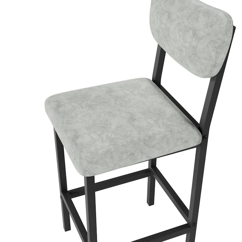Modern Style 3-Piece Dining Set with Rectangular Table and 2 Upholstered Dining Chairs
