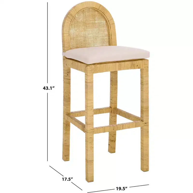 Cane Round Back Bar Stool