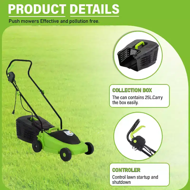 FDW 12 Amp Lawn Mower 13 Inch Grass Cutter Machine with Collection Box