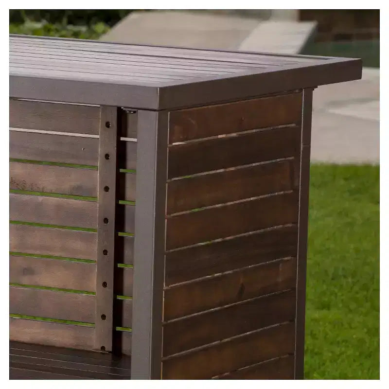 Milos 3pc Acacia Bar Set - Dark Brown - Christopher Knight Home: Weather-Resistant, Galvanized Steel Hardware