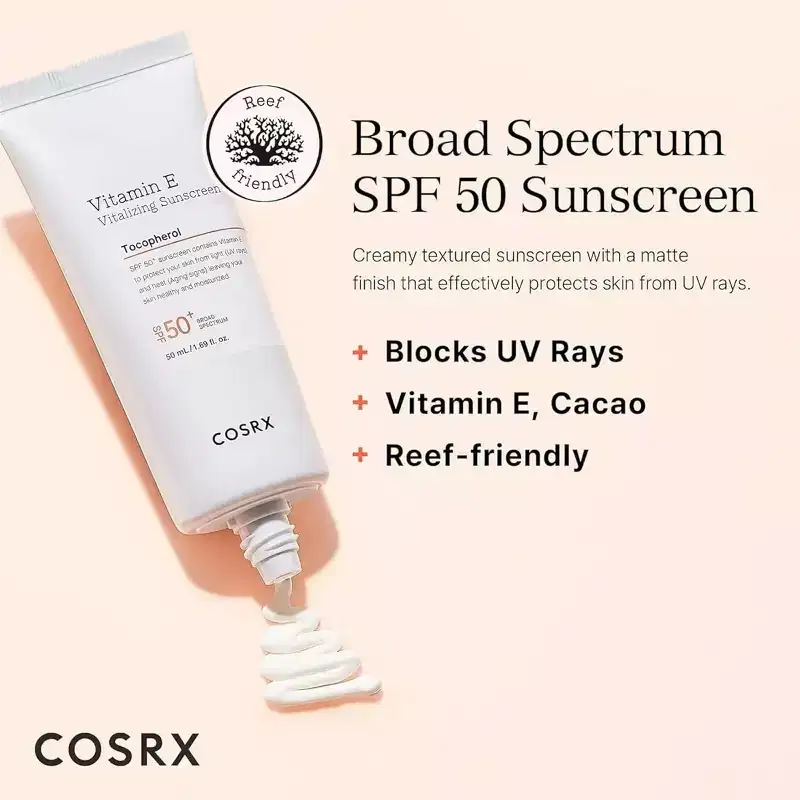 COSRX Vitamin E Vitalizing Sunscreen - SPF 50 - Ulta Beauty: Face Cream, Contains Aloe Vera, Unscented, 1.69 oz