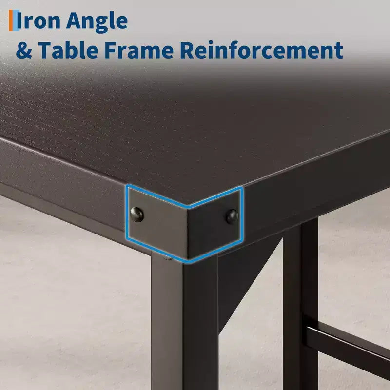 Dining Table Set, Counter Height Table with 4 Upholstered Bar Stools