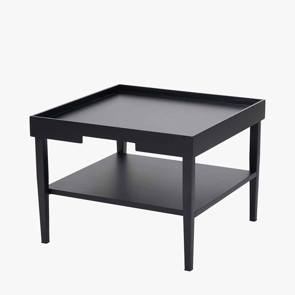 Black Wood Veneer Square Coffee Table