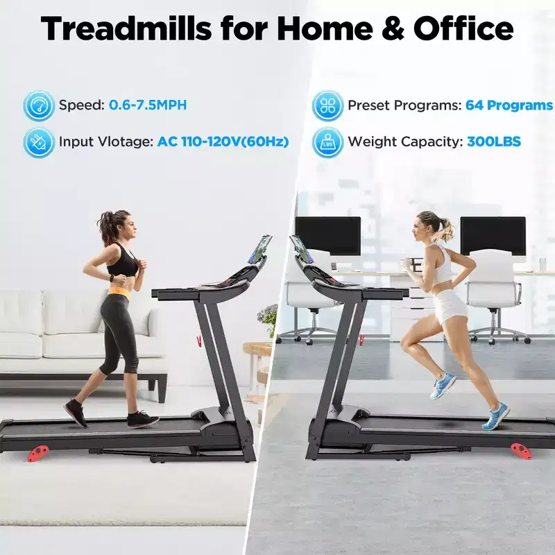3-in-1 Electric Foldable Treadmill with 9% Incline, Foldable Treadmills for Home/Office, 3 HP Quiet Walking Running Jogging Fitness Machine