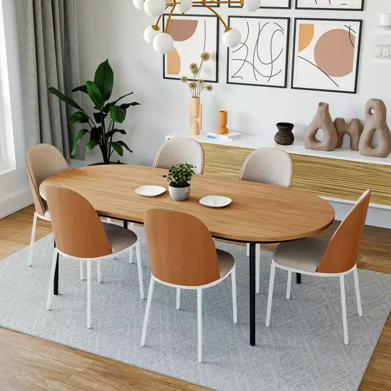 LeisureMod Tule Modern Dining Chair Set of 4 with PU Leather, Velvet, or Suede Seat and White Steel Frame  Kitchen, Dining Room, Home, Cafe, Seating