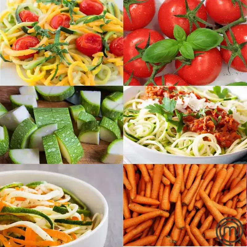 MasterChef Electric Spiralizer- 3-in-1 Vegetable Noodle Pasta Maker - Zoodle Zucchini Veggie Slicer and XL Hopper (w FREE Recipe Guide)