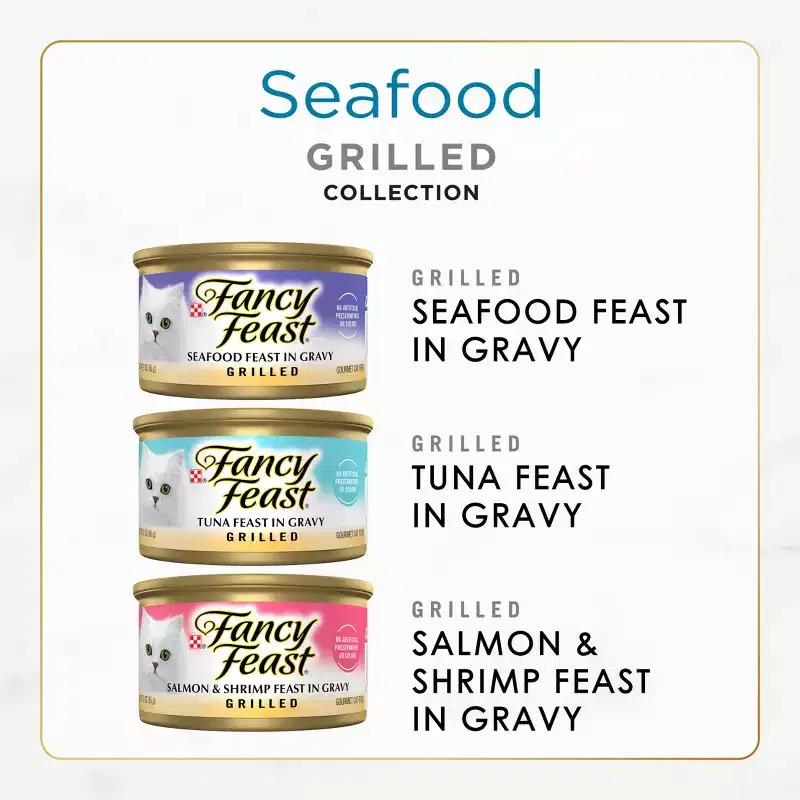 Purina Fancy Feast Variety Pack Seafood, Fish, Tuna & Salmon Wet Cat Food Cans - 3oz/30ct