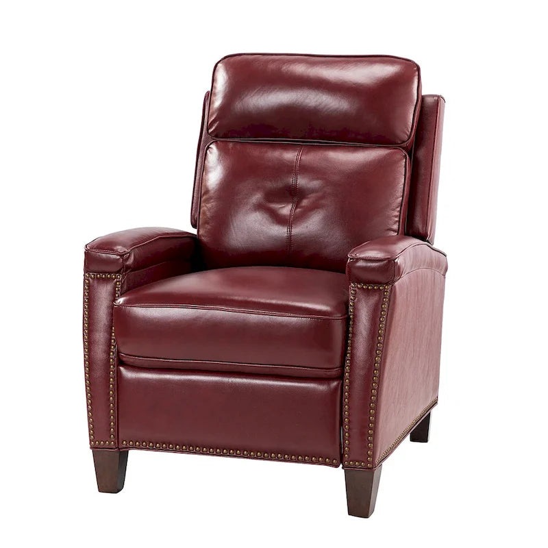 Mid-Century Modern Pushback Recliner with Nailhead Trim