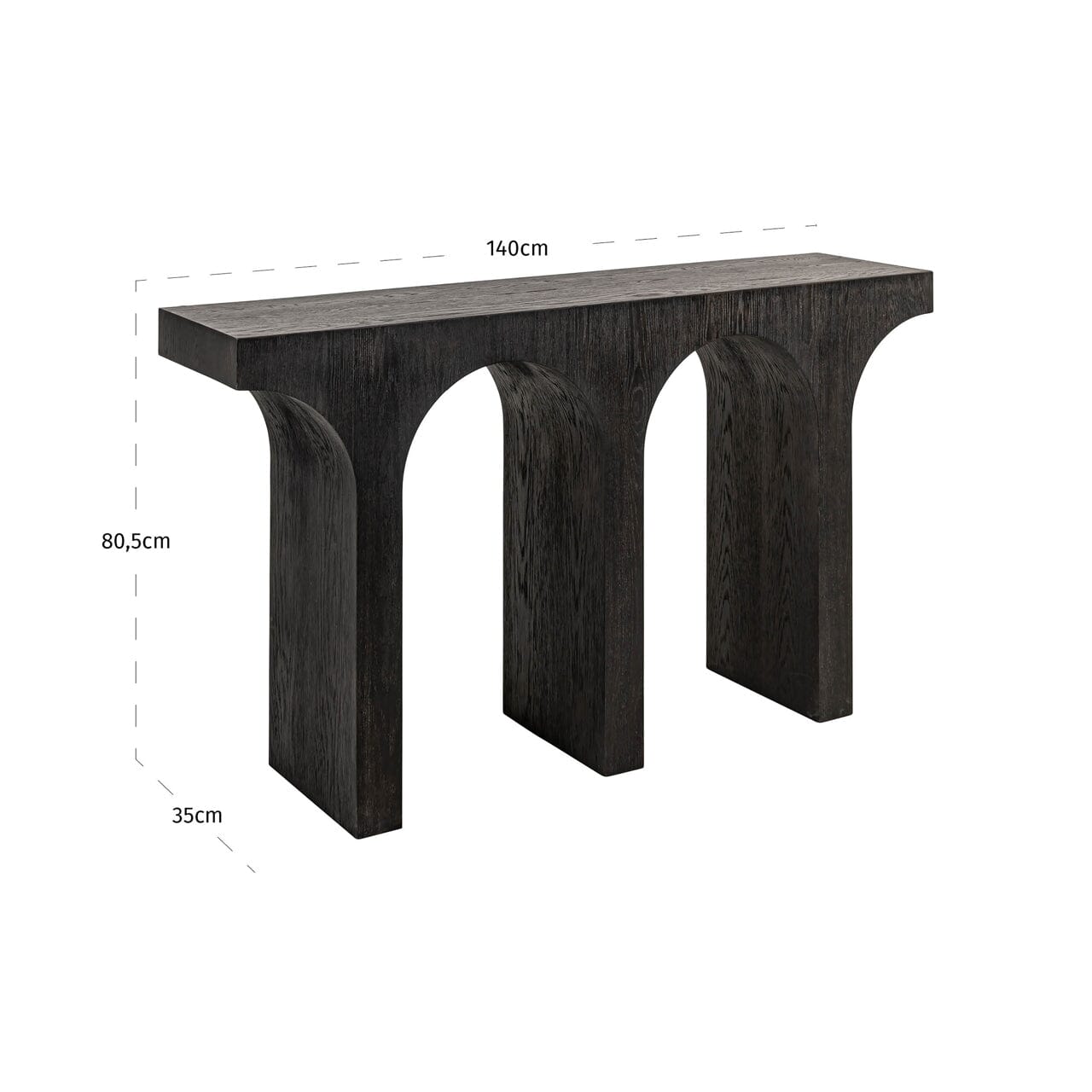 Black Wooden Arch Console Table