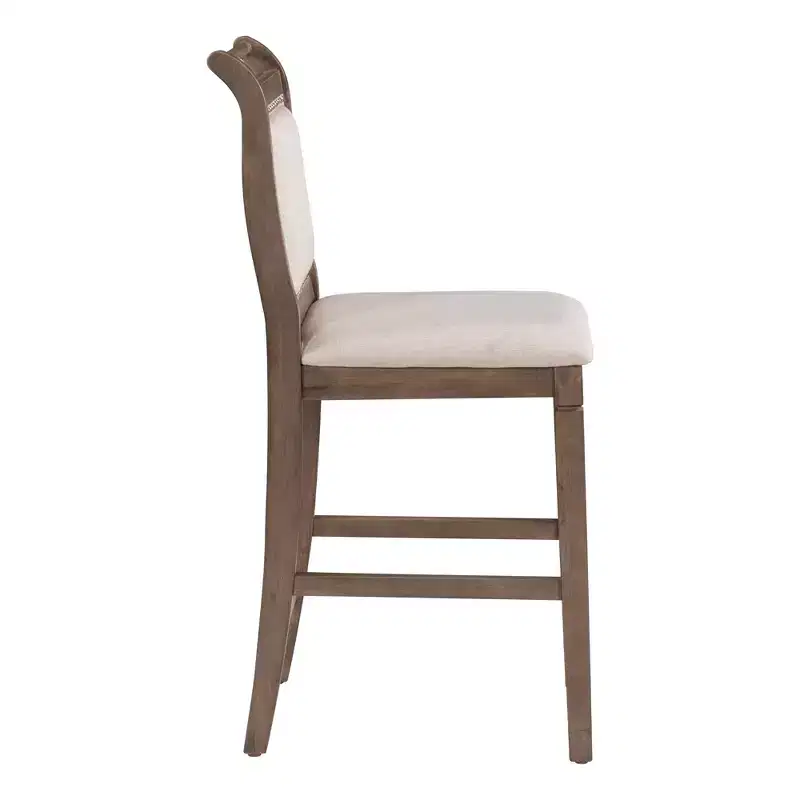 Whisen 3-Piece Wood Counter Height Drop Leaf Dining Table Set with 2 Upholstered Dining Chairs