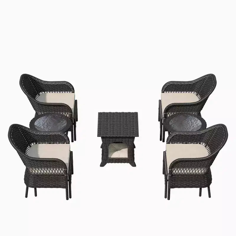 UPTIOT 11-Piece Outdoor Wicker Patio Conversation Seating Set