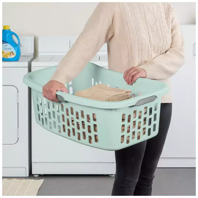 1.5 Bushel Plastic Laundry Basket, Clothes Hamper - Mint, 6 Pack