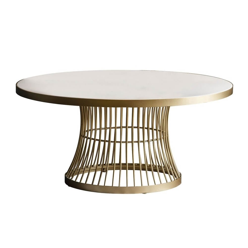 Champagne & White Round Coffee Table